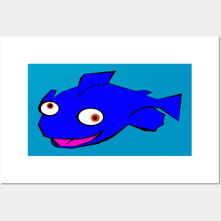 Blue fish Posters and Art